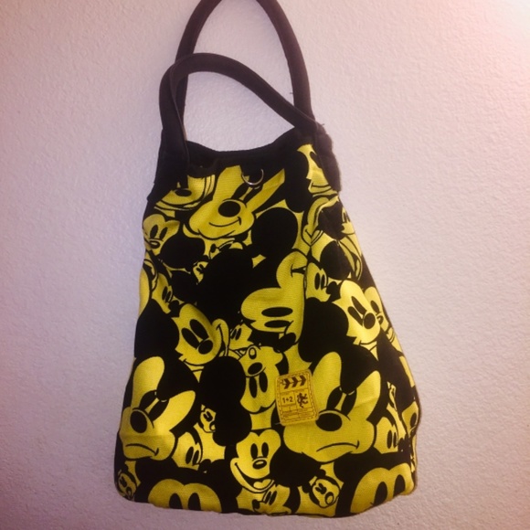 Black and Yellow Canvas Mickey Mouse Tote - Picture 2 of 3